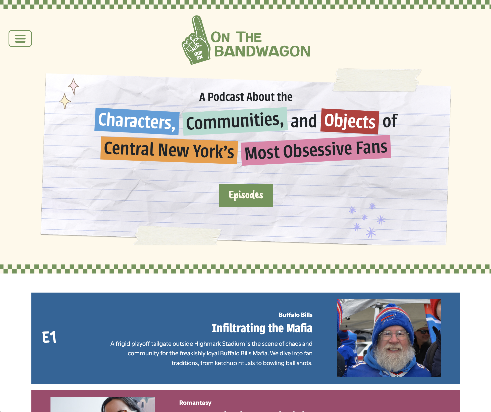 Screenshot of website