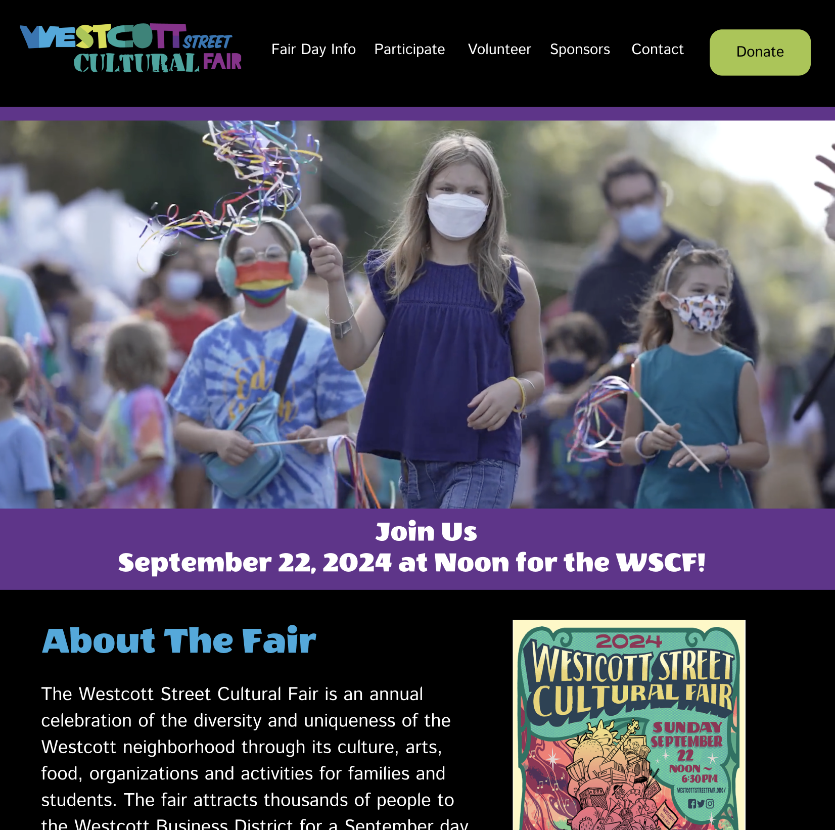 Screenshot of website